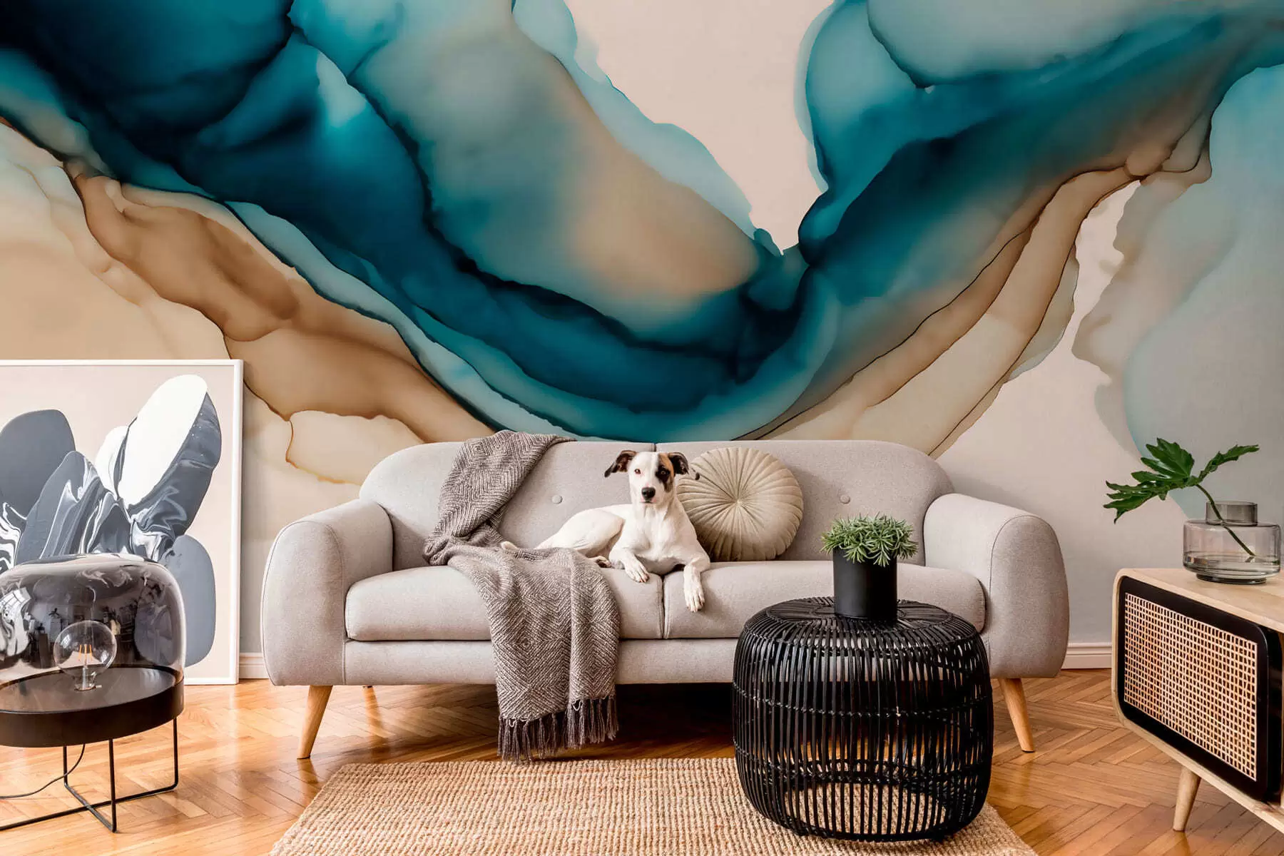 Fototapet abstrakt textur i alkoholbläckstil w05238