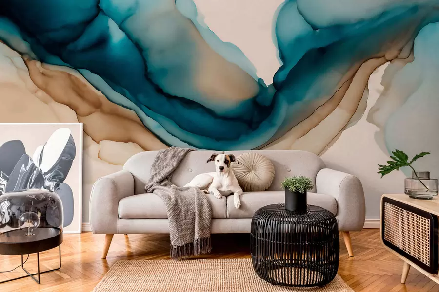 Fototapet abstrakt textur i alkoholbläckstil w05238