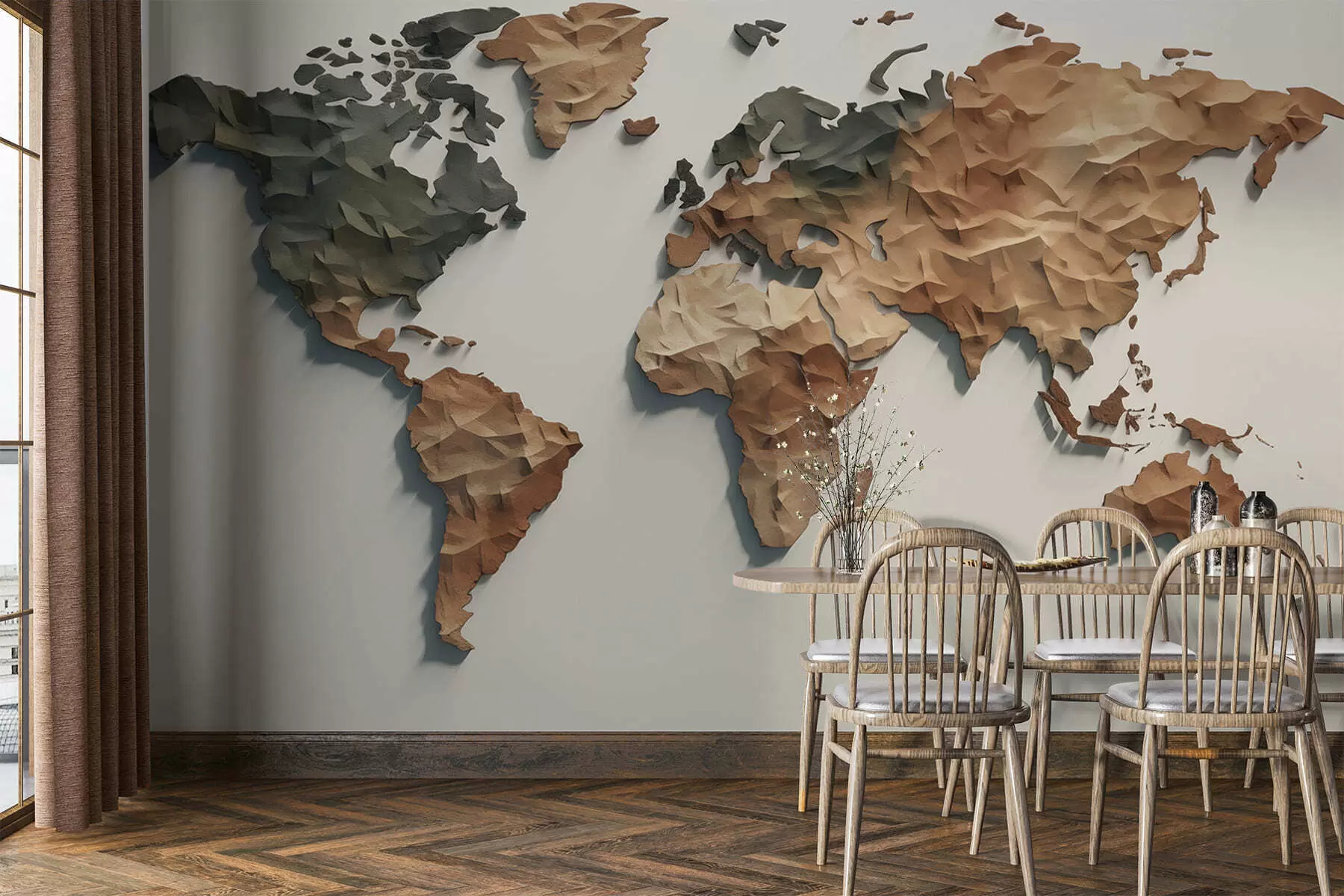 Fototapet Abstrakt världskarta c00011