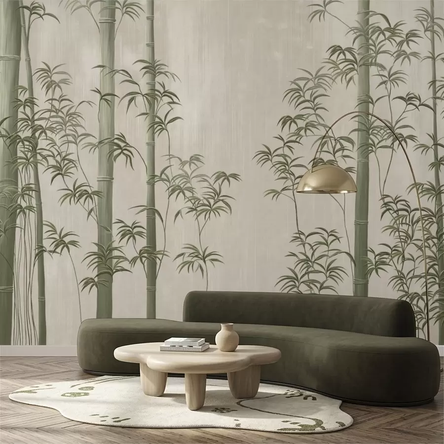 Fototapet Ljusgrön bambu  w05120v1