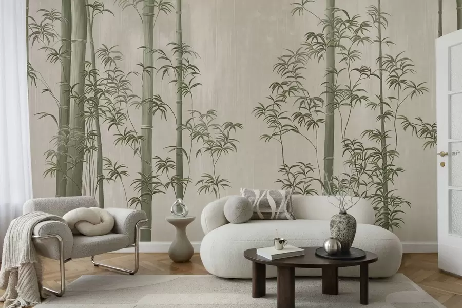 Fototapet Ljusgrön bambu  w05120v1