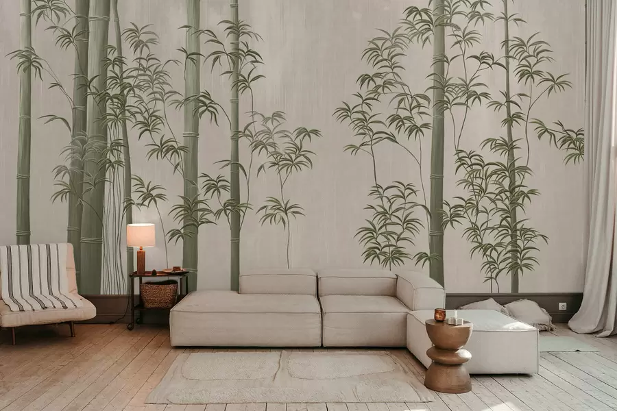 Fototapet Ljusgrön bambu  w05120v1