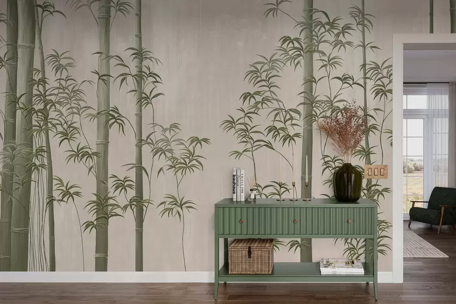 Fototapet Ljusgrön bambu  w05120v1