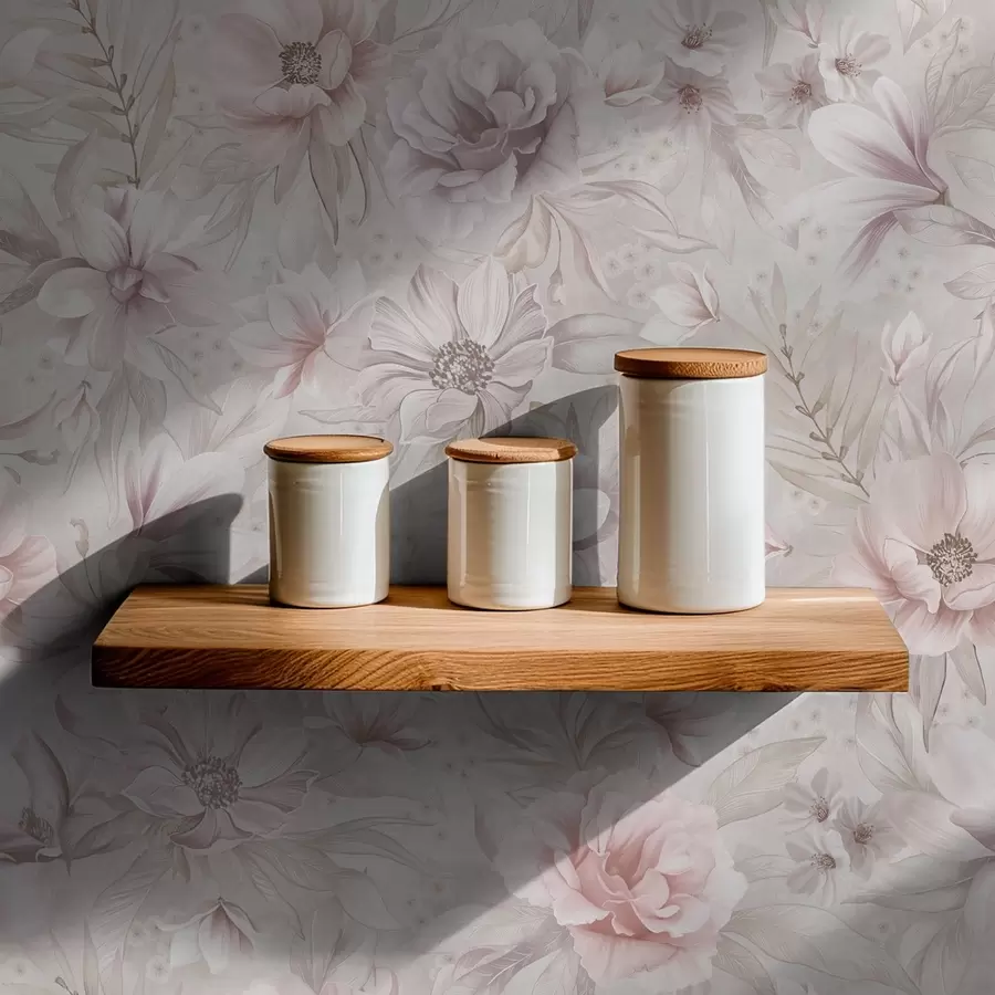 Fototapet Ljusmönster med stora, fina blommor a01133