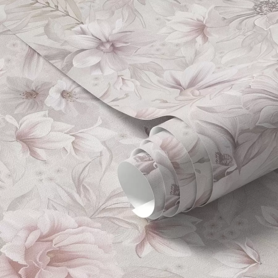 Fototapet Ljusmönster med stora, fina blommor a01133