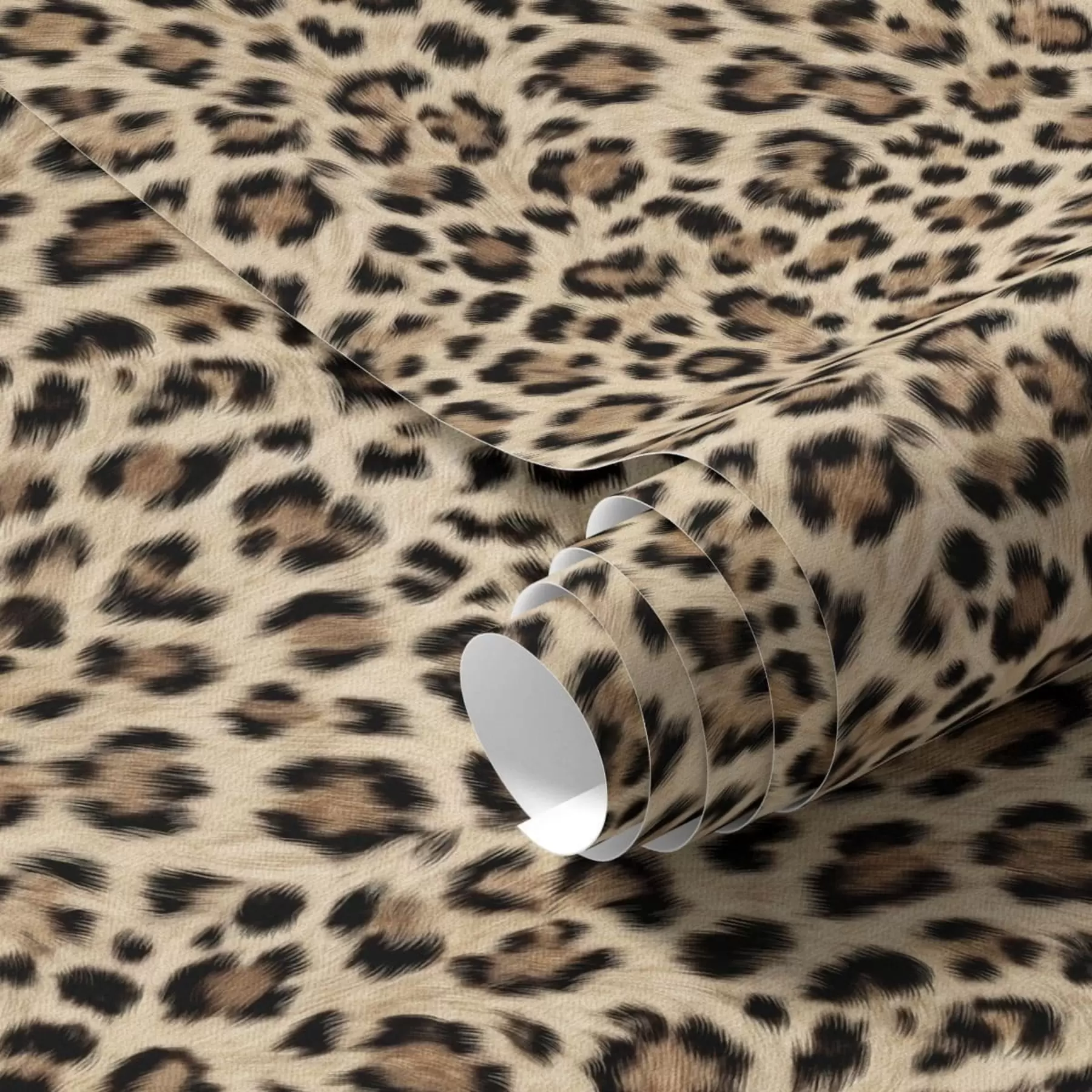 Fototapet Leopardmönster med fläckar på ljus bakgrund a01151