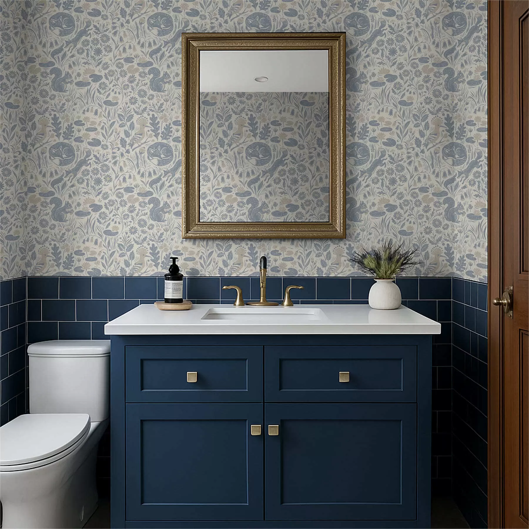 Fototapet Dekorativt mönster med skogsdjur a01158