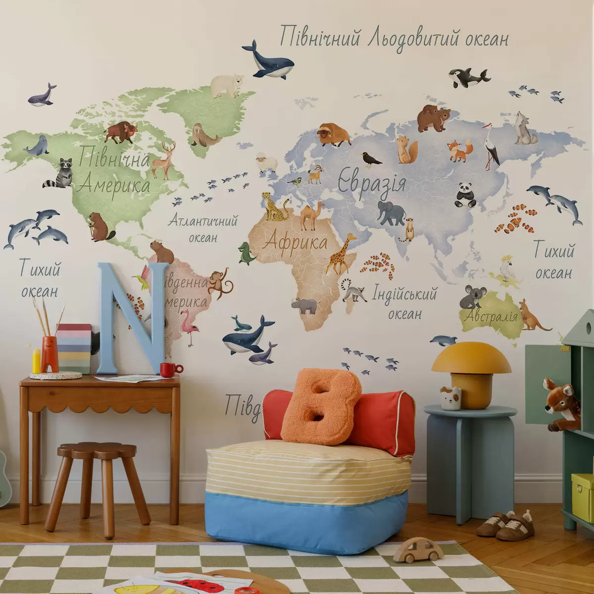 Fototapet Pastellatlas på ukrainska c00012uk