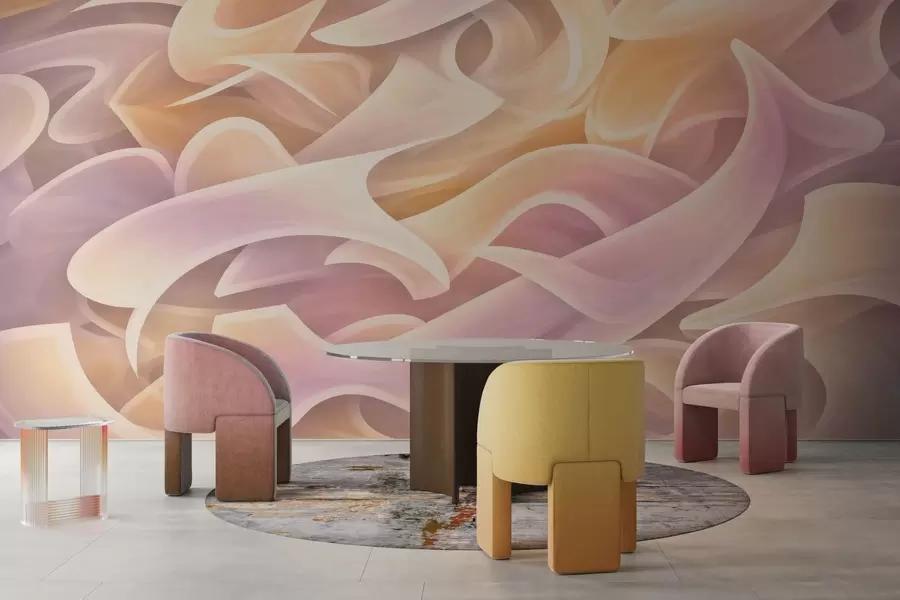 Fototapet Sammanflätade abstrakta linjer w05450