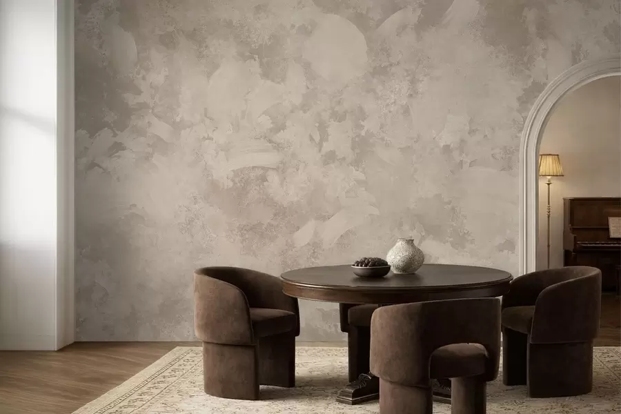Fototapet Abstrakt penselstruktur i minimalistisk stil i beige nyanser w05160