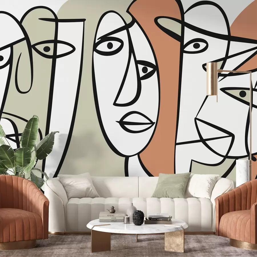 Fototapet Abstrakta ansikten w05504