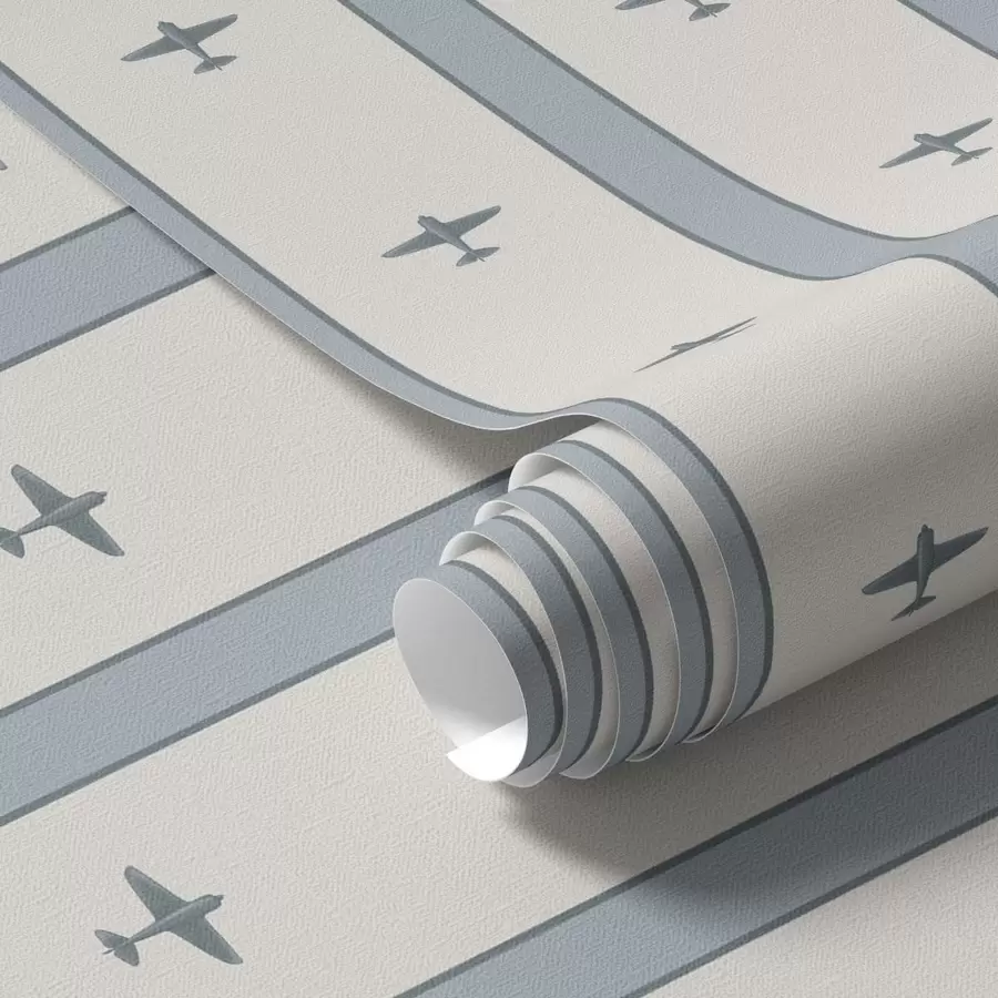Fototapet Små flygplan med ränder på blå bakgrund a01171