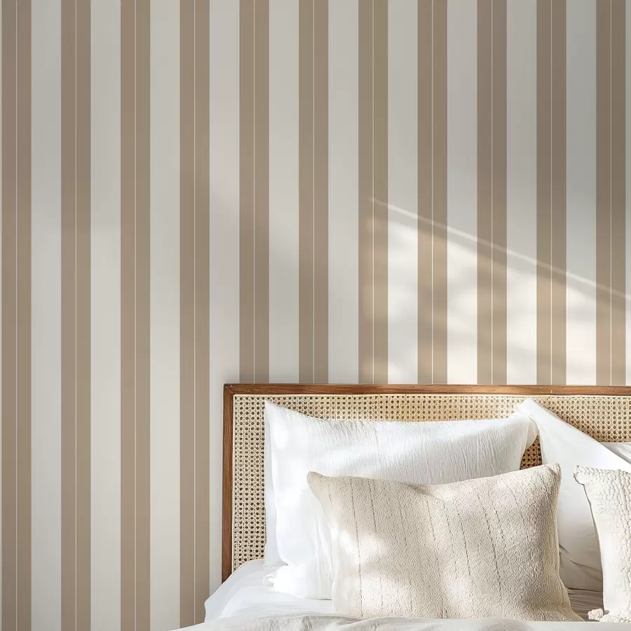 Fototapet Beige vertikala ränder i minimalistisk stil a01181v4