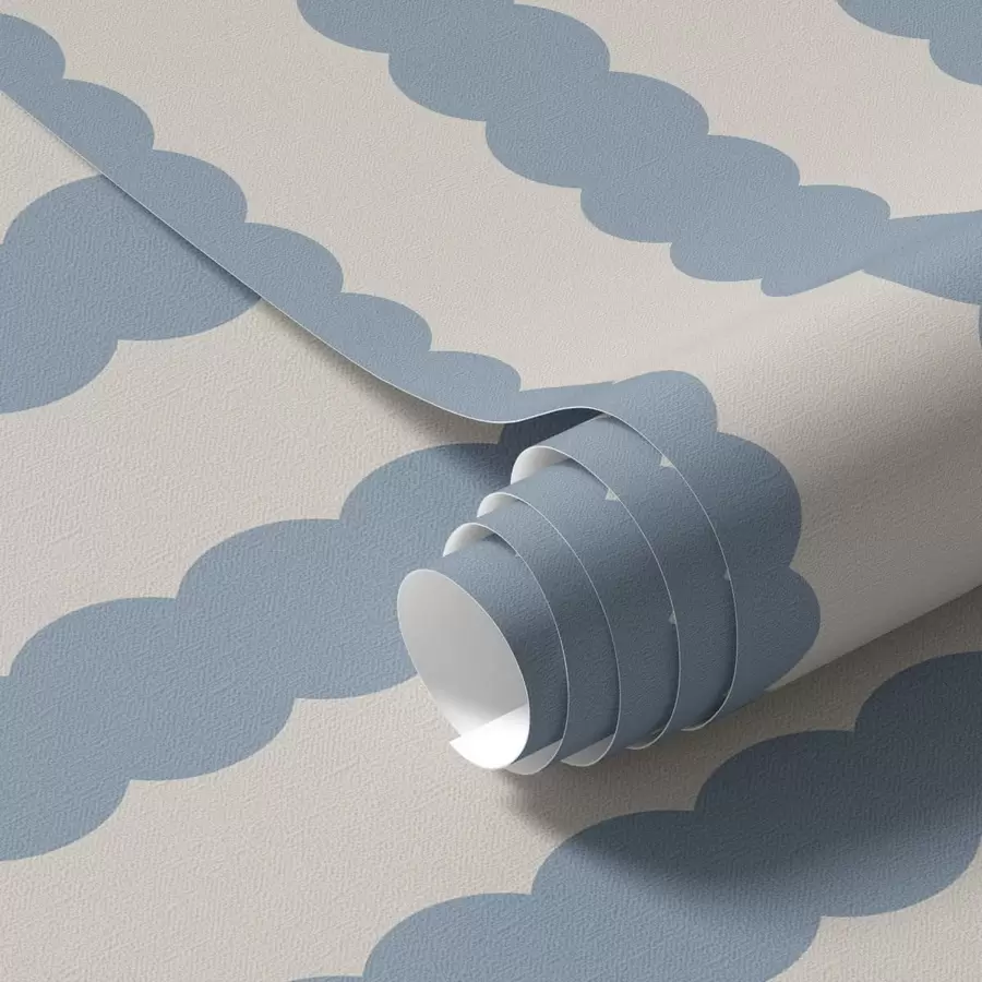 Fototapet Blå vågiga ränder i minimalistisk stil a01182