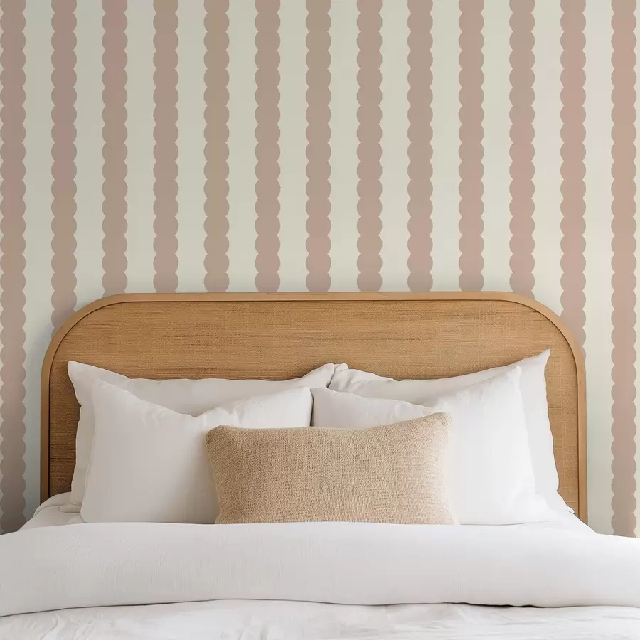 Fototapet Beige vågiga ränder i minimalistisk stil a01182v2
