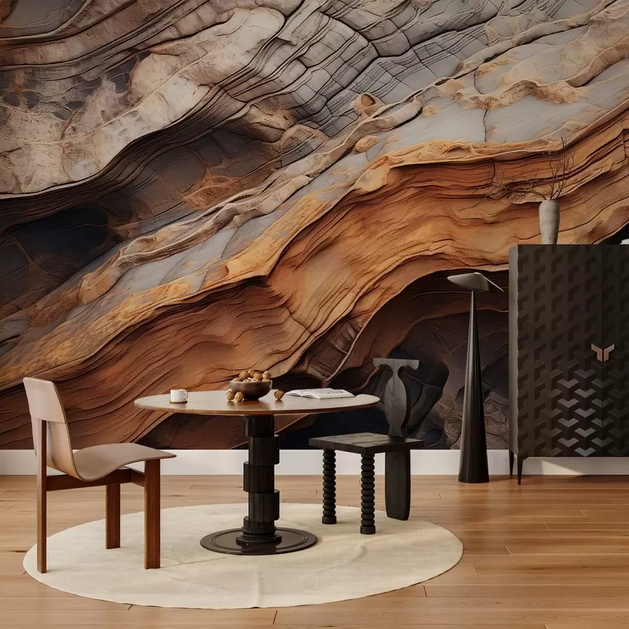 Fototapet Mörk, fyllig trästruktur w05520