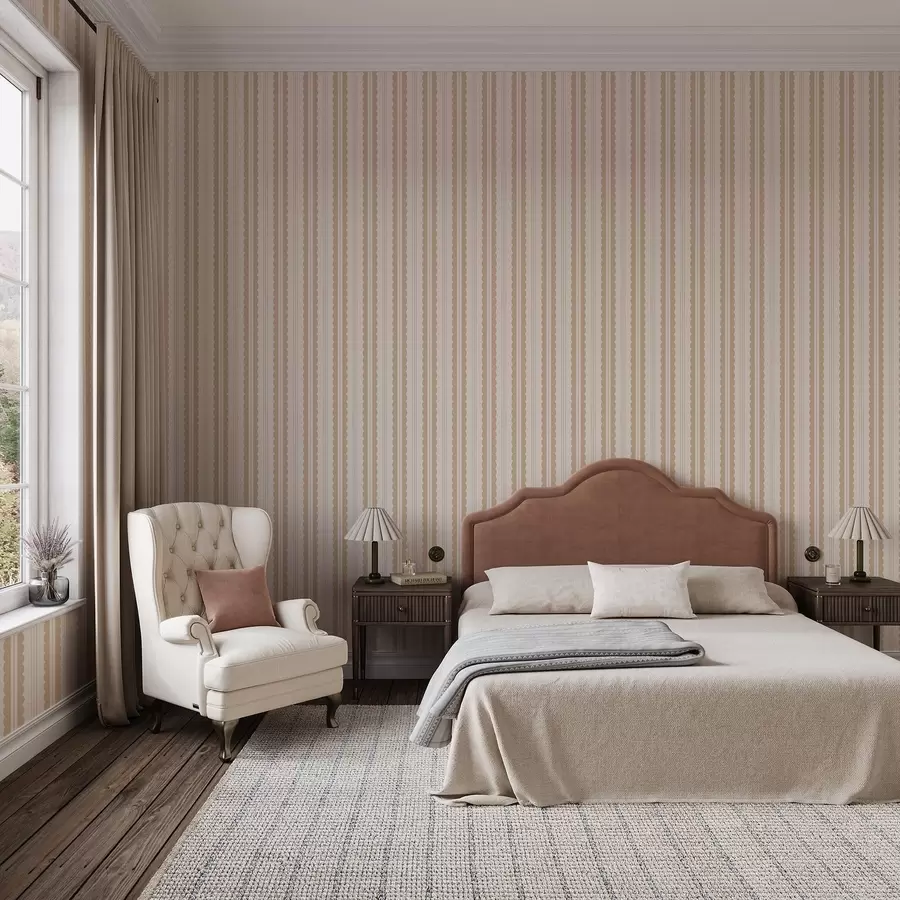 Fototapet Beige vågiga ränder med mild kontrast a01185v5