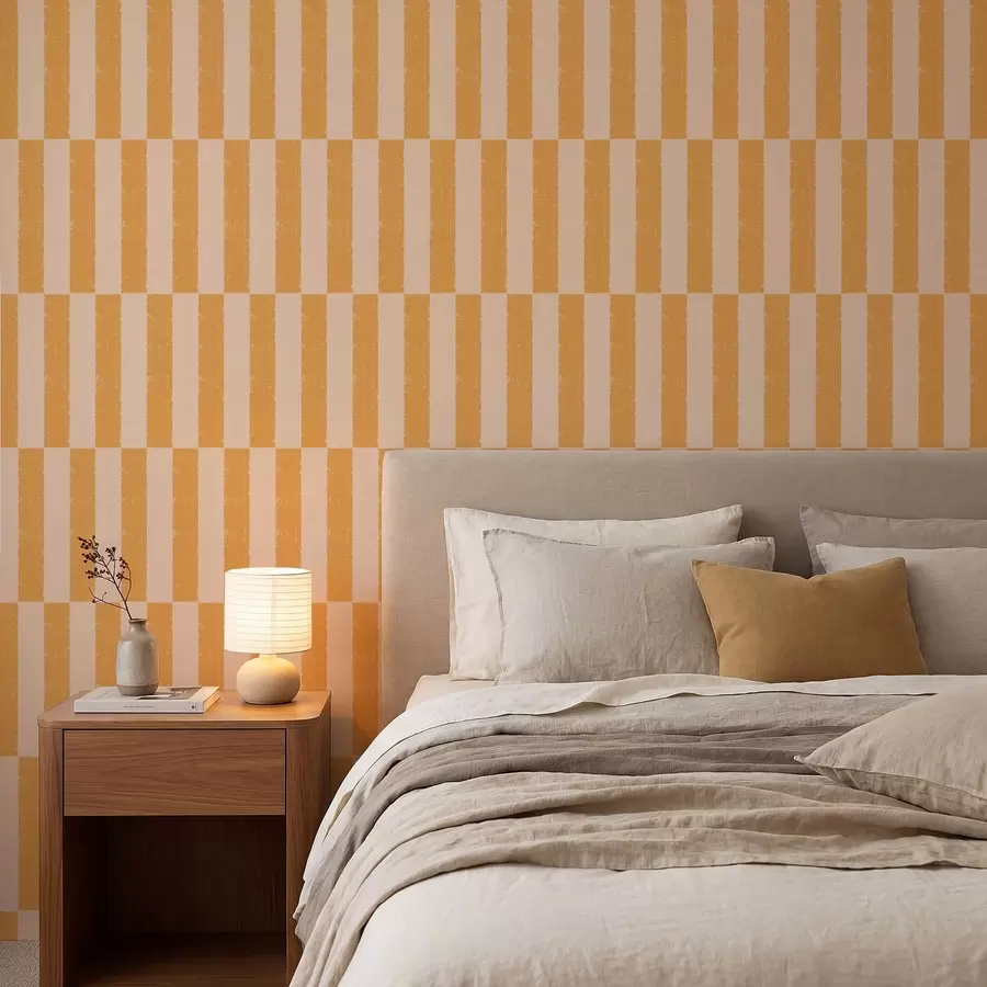 Fototapet Orange vertikala ränder på beige bakgrund a01190v3