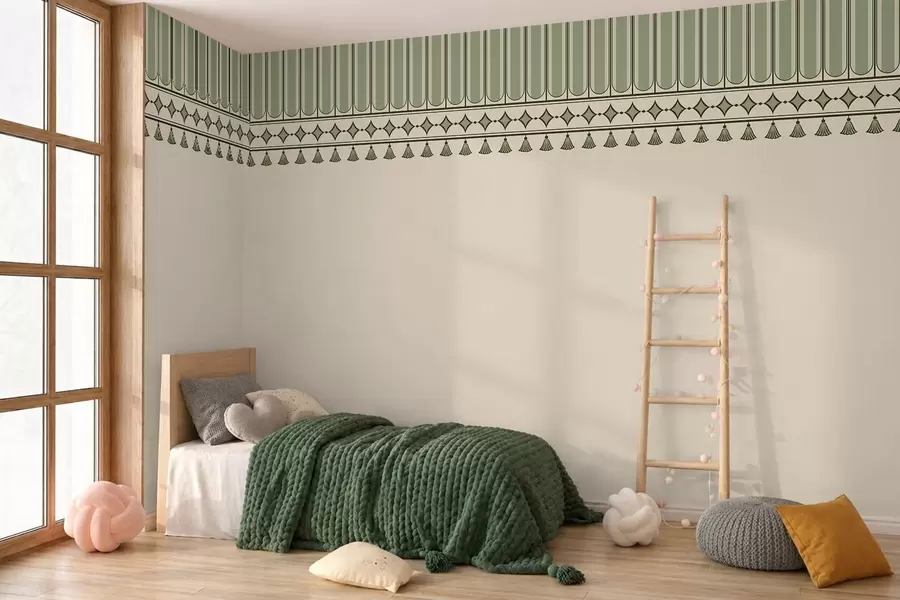 Fototapet Dekorativ rabatt i gröna nyanser w05151v1