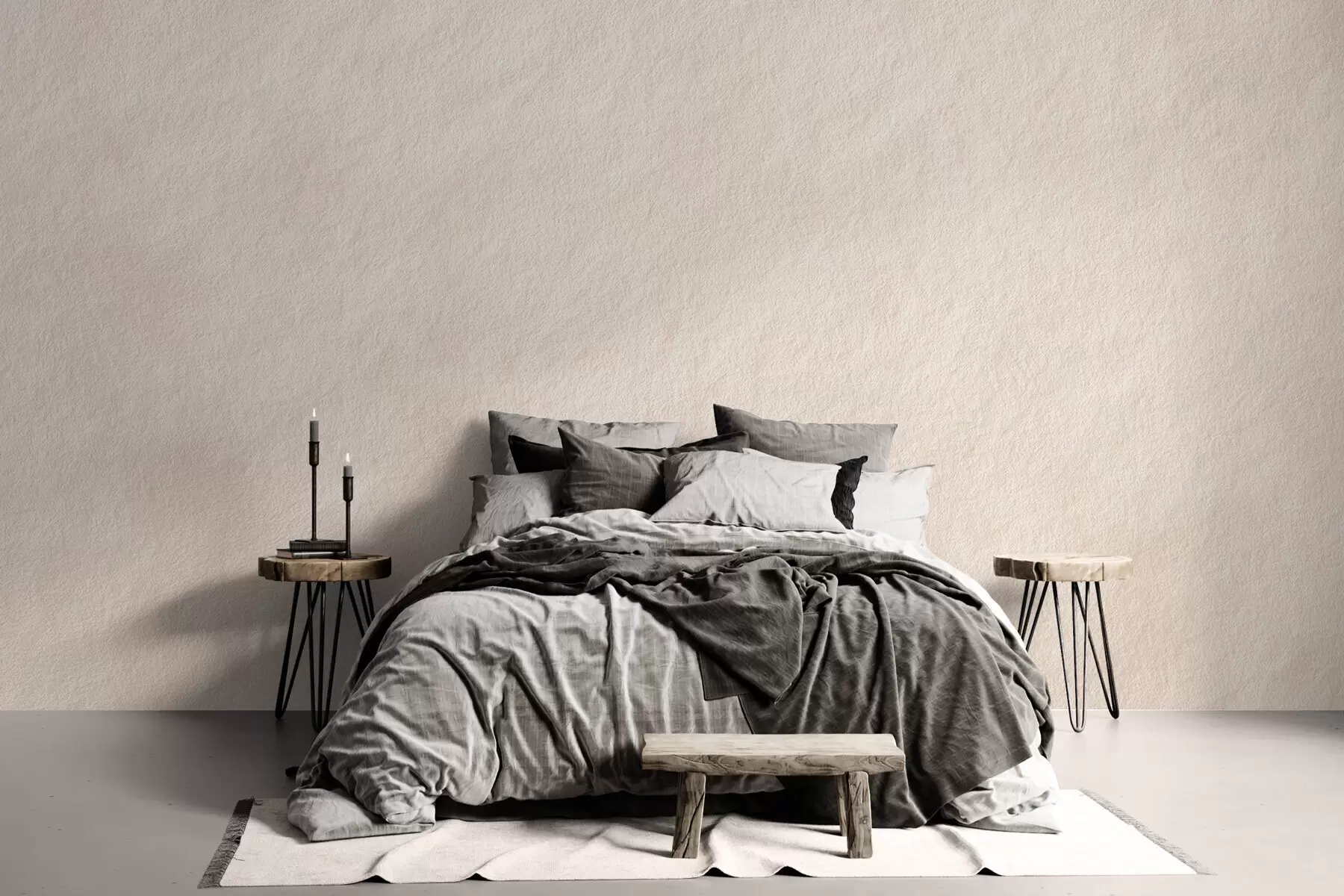 Fototapet Ljusbeige bakgrund i dekorativ putsstil, minimalistisk stil, stenstruktur w09800
