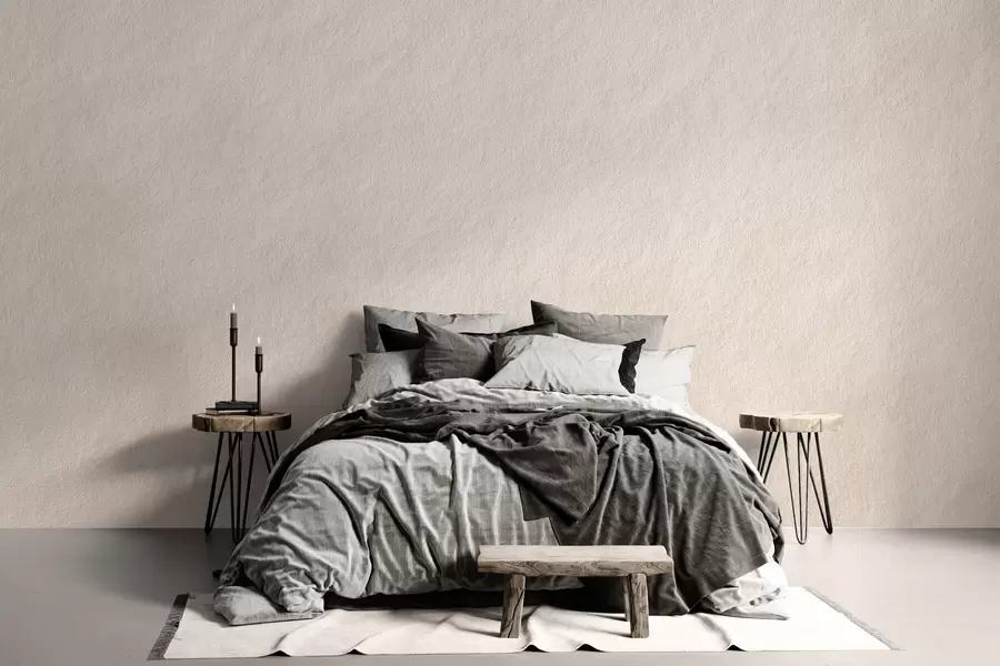 Fototapet Ljusbeige bakgrund i dekorativ putsstil, minimalistisk stil, stenstruktur w09800