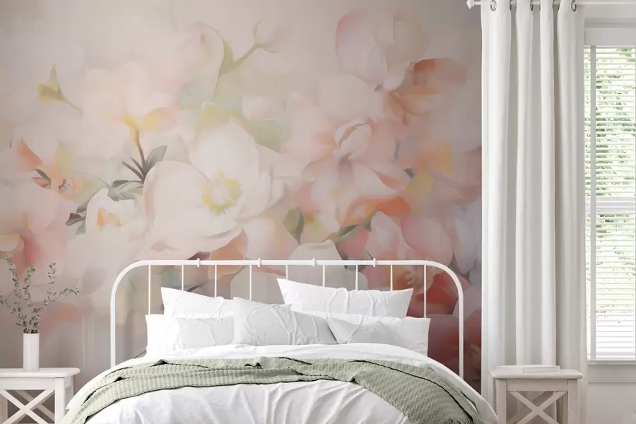 Fototapet En fin abstrakt blomsterbild i målningsstil w05594