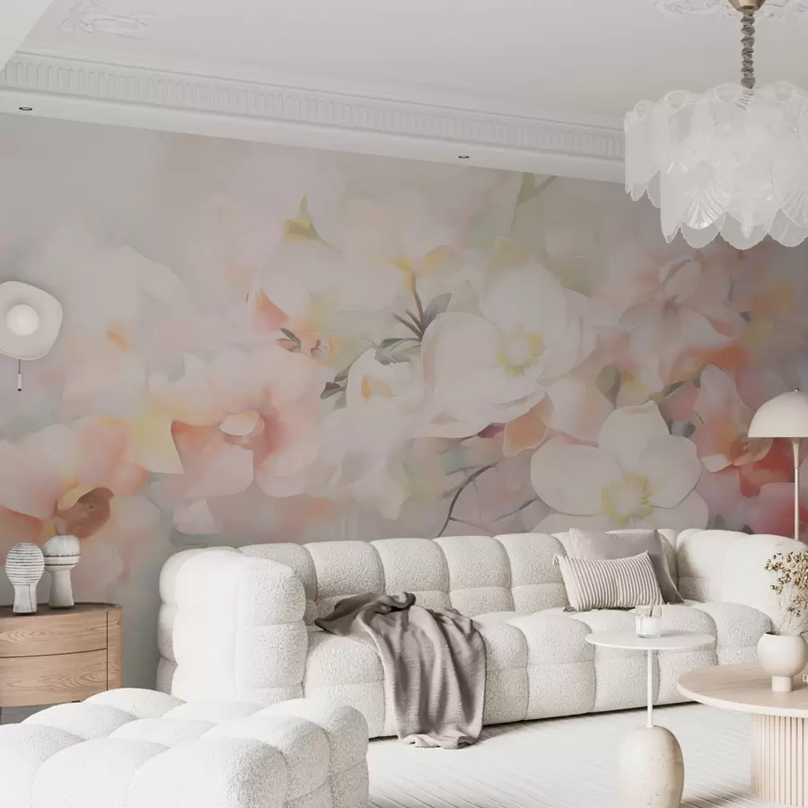 Fototapet En fin abstrakt blomsterbild i målningsstil w05594