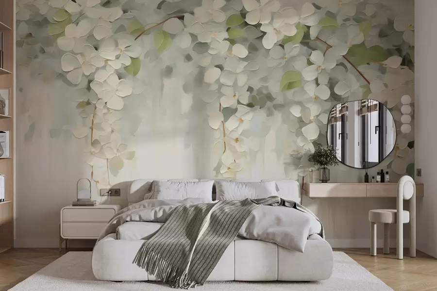Fototapet Abstrakt målning föreställande hängande blommor w05641