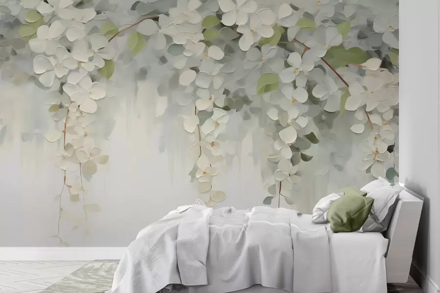 Fototapet Abstrakt målning föreställande hängande blommor w05641