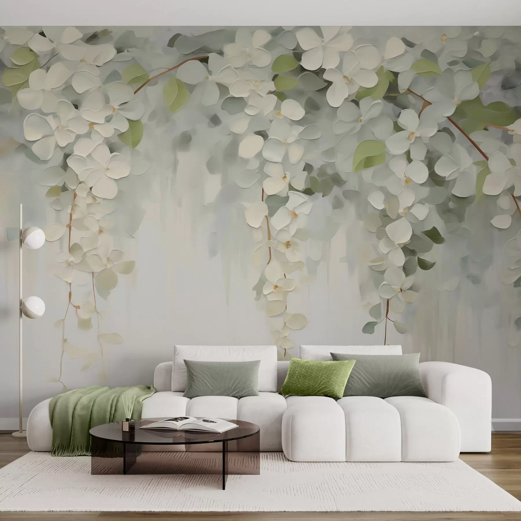 Fototapet Abstrakt målning föreställande hängande blommor w05641