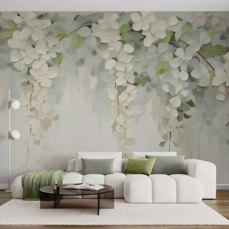Fototapet Abstrakt målning föreställande hängande blommor w05641