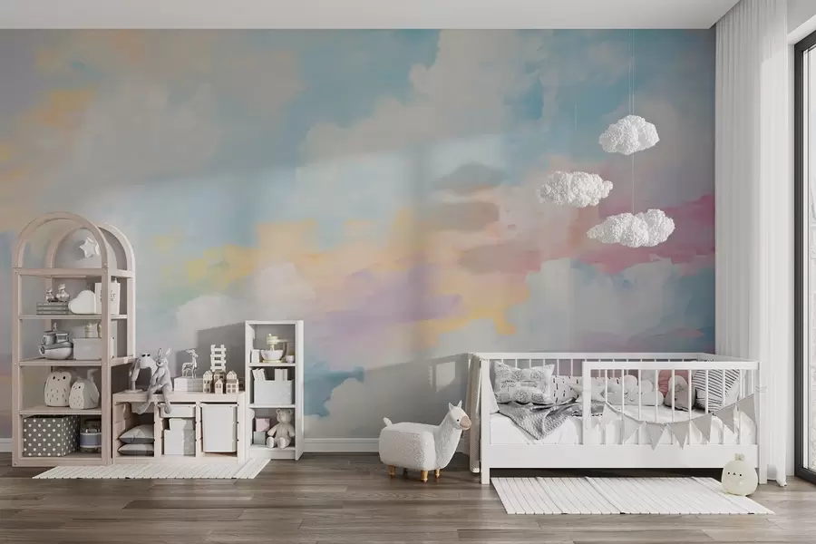 Fototapet Abstrakt himmel – en imitation av måleri w05637