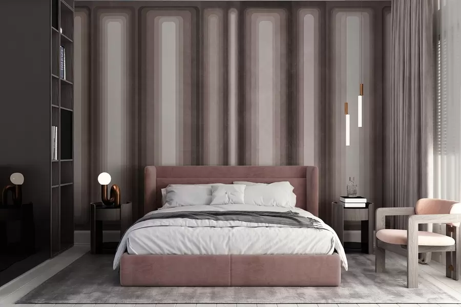 Fototapet Strukturerade, abstrakta, vertikala, avrundade rektanglar i dämpade bruna nyanser w09905v1