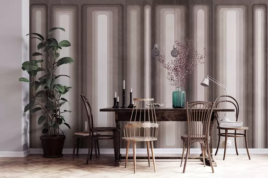 Fototapet Strukturerade, abstrakta, vertikala, avrundade rektanglar i dämpade bruna nyanser w09905v1