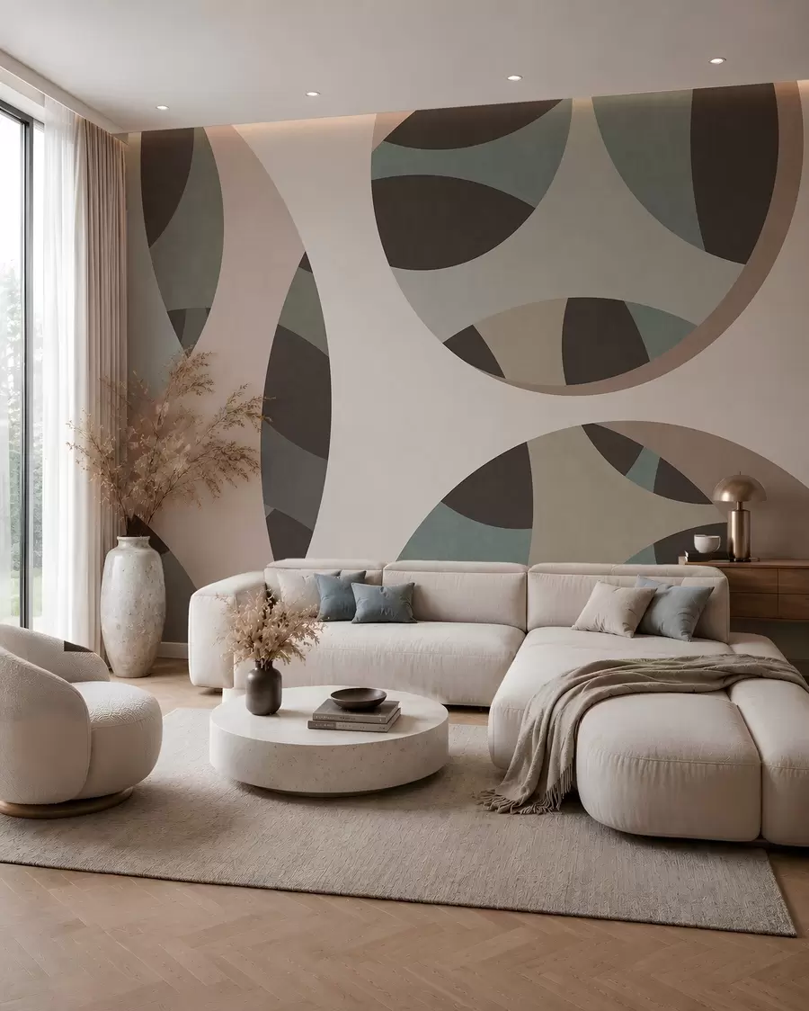 Fototapet modern abstrakt texturkonst i nyanser av beige och naturtoner w05751v1