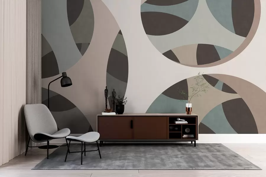 Fototapet modern abstrakt texturkonst i nyanser av beige och naturtoner w05751v1
