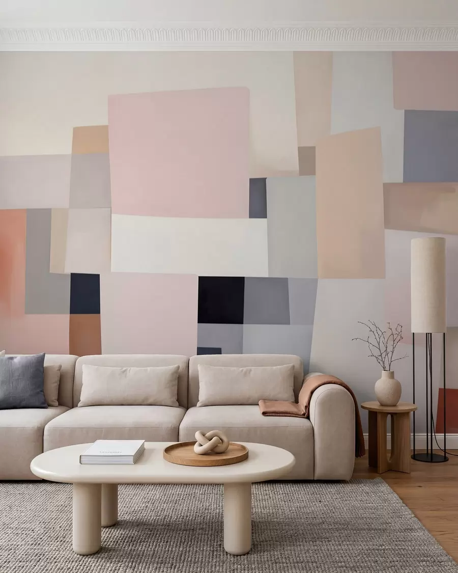 Fototapet Geometrisk abstraktion med simulerad oskärpa och textur w05785
