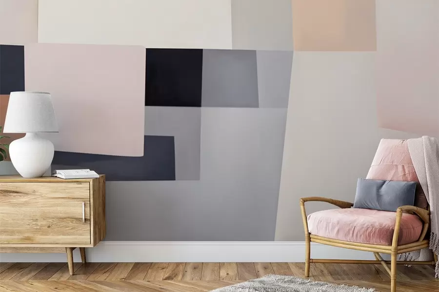 Fototapet Geometrisk abstraktion med simulerad oskärpa och textur w05785
