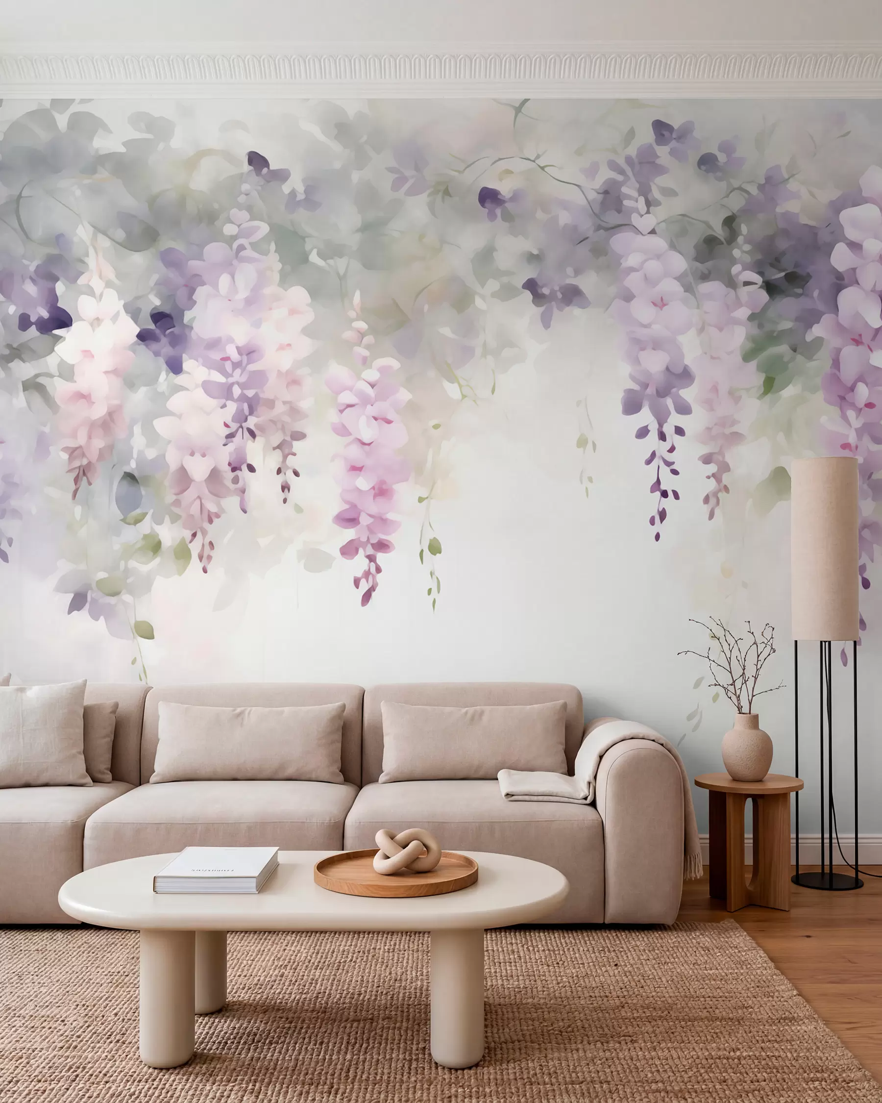Fototapet Hängande blåregnblommor w05795