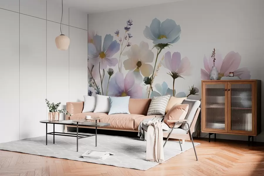Fototapet Vildblommor i akvarellstil w05755