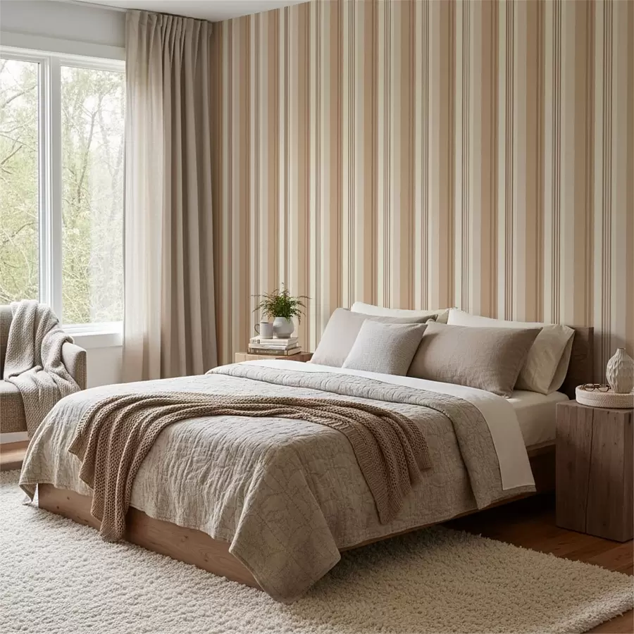 Fototapet Varma beige- och bruna ränder a01248v4