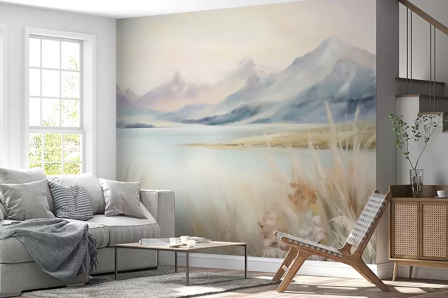 Fototapet Sjö och berg w05824
