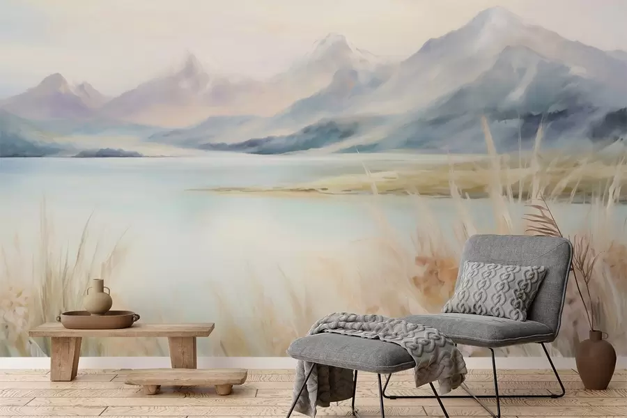 Fototapet Sjö och berg w05824