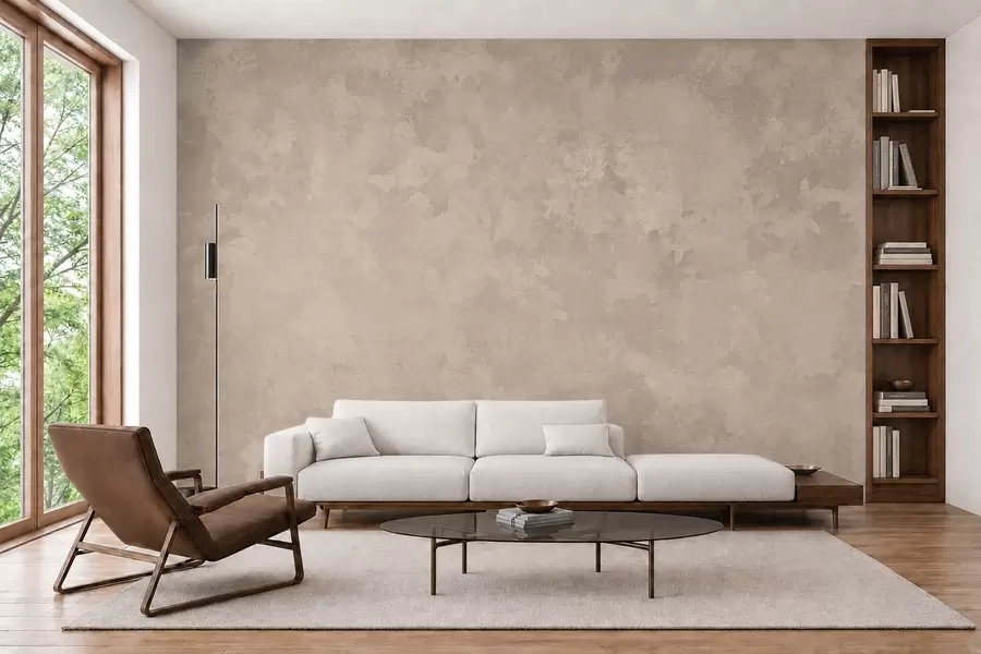 Fototapet Varm mandelbeige textur med mjuka, naturliga tonövergångar w05814