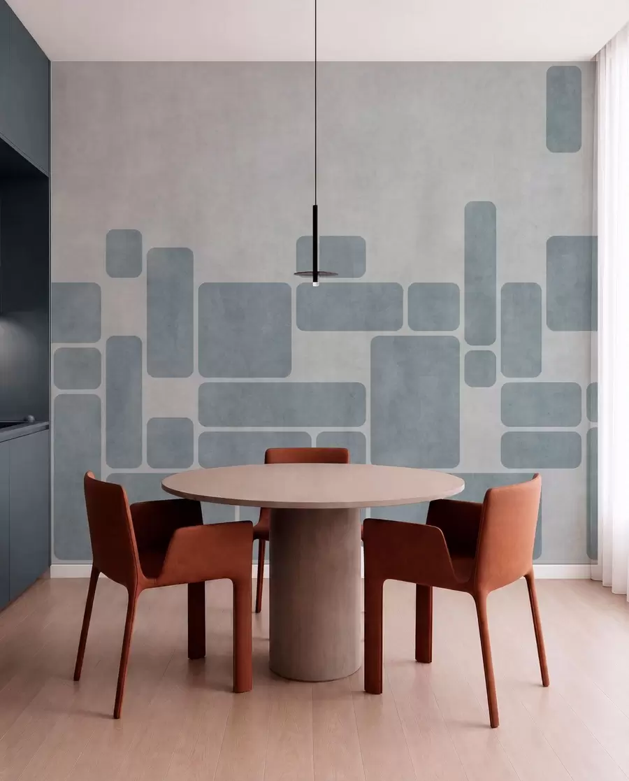 Fototapet Geometriskt mönster i ljusblå nyanser w05141v2