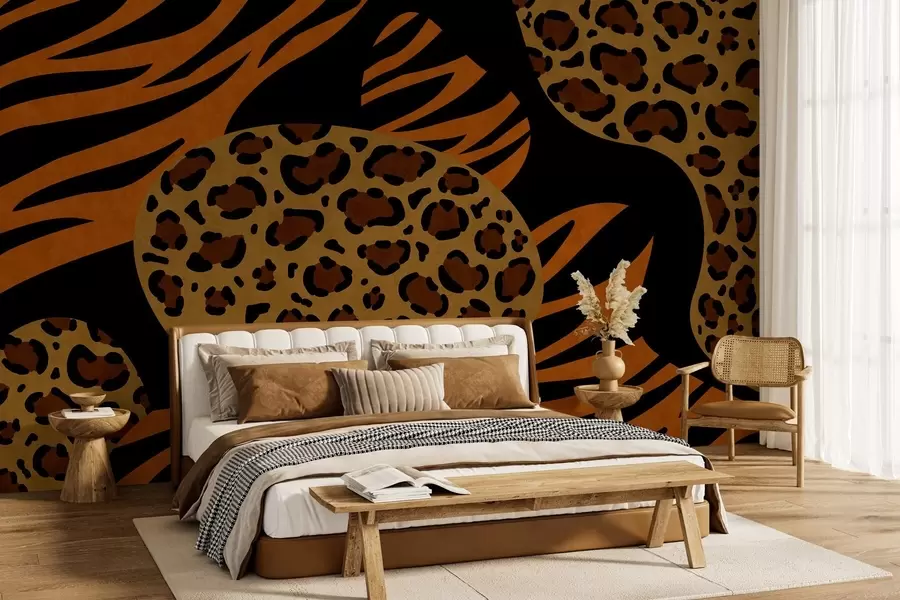 Fototapet Leopard- och tigermönster inspirerade av vilda djur w05759