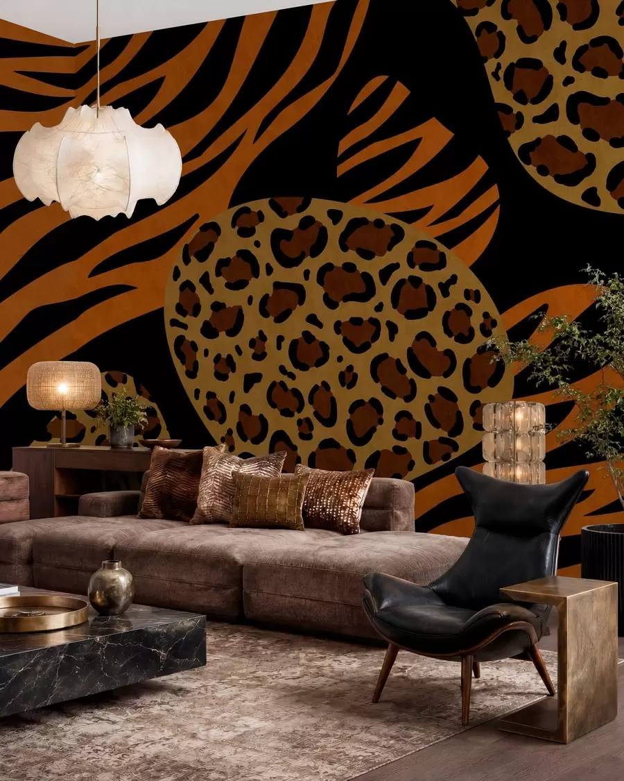 Fototapet Leopard- och tigermönster inspirerade av vilda djur w05759