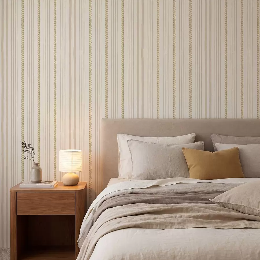 Fototapet Vertikala beige ränder med flätat mönster a01252