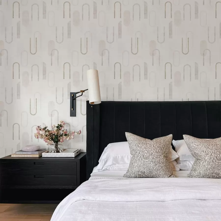 Fototapet Lätt geometriskt mönster med beige bågar a01256