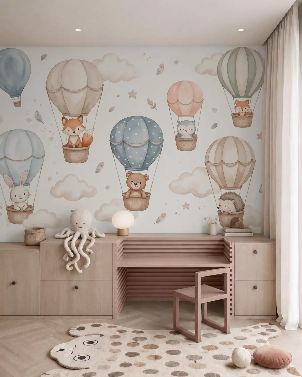Fototapet Vänner i luftballonger w10001